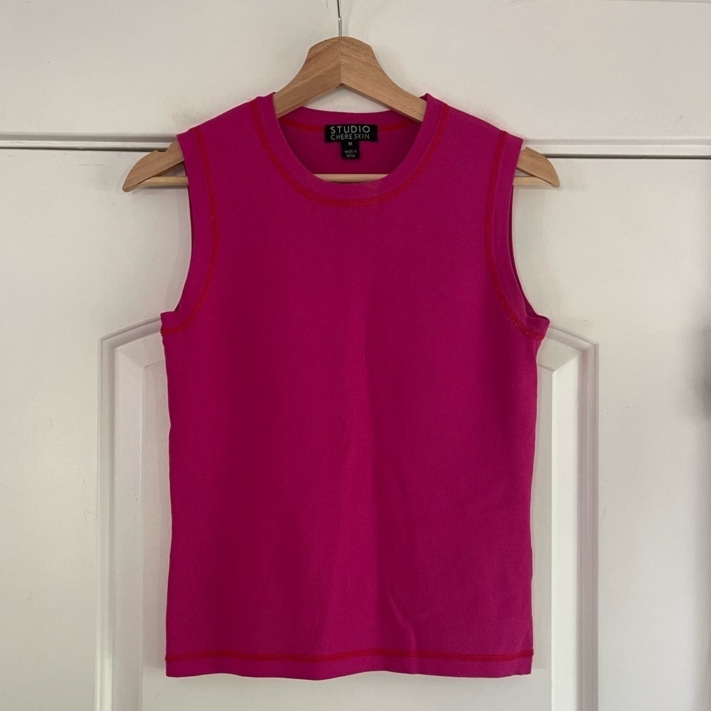 Studio Chere Skin Pink/Red Knit Top - M